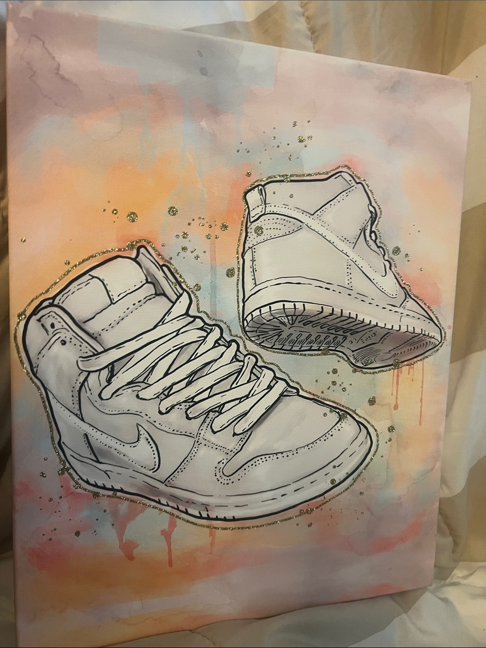 Nike sneakers Pastel Canvas Art Print